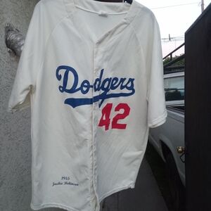 Dodgers White Baseball Jersey - XL
